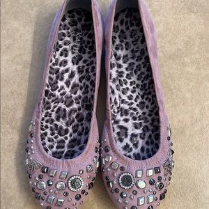 Kathy Van Zeeland orchid studded flats